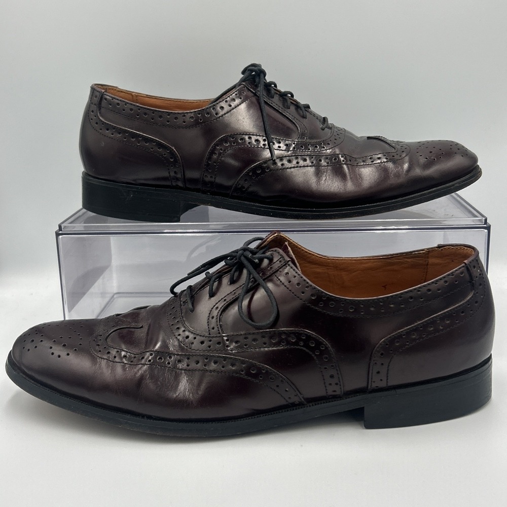 Freeman Free Men's SZ‎ 11M Burgundy Leather Brogue Wingtip Dress Shoes